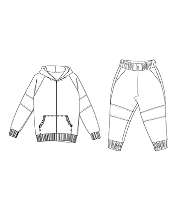 59-841 패턴인 P255 -Jogging suit (아동 트레이닝 set)