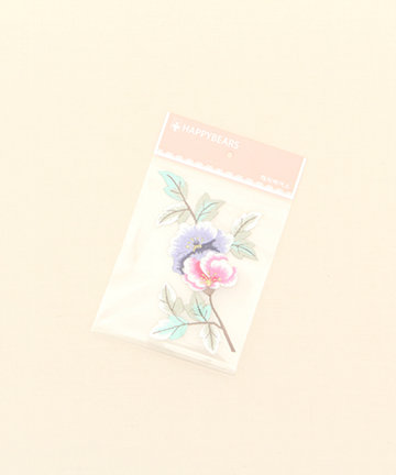 73-885 목단 꽃 한복 자수장식_퍼플&핑크