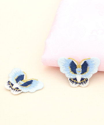 73-880 금사 나비 한복 자수장식_블루