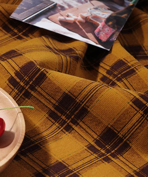 71-072 소프트 코튼 잔골덴(코듀로이) 버팔로체크_옐로베이지