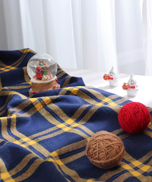 71-066 소프트 코튼 피치기모 체크 브리시티_네이비