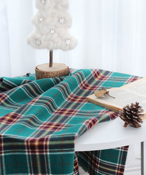 71-069 소프트 코튼 피치기모 체크 윈터클래식_에버그린