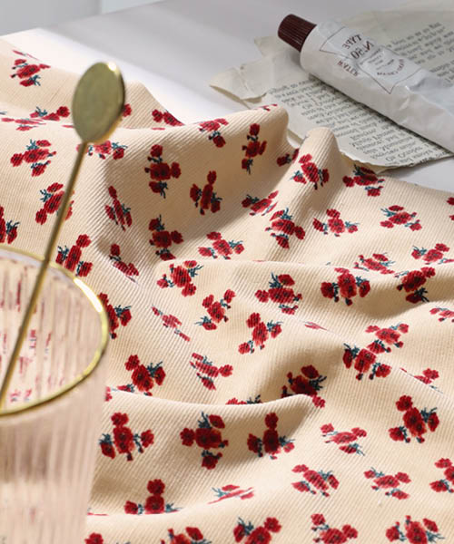 71-074 코튼 잔골덴(코듀로이) 델루나 프렌치로즈_연베이지