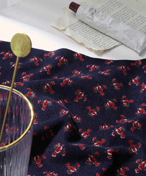 71-073 코튼 잔골덴(코듀로이) 델루나 프렌치로즈_D.네이비