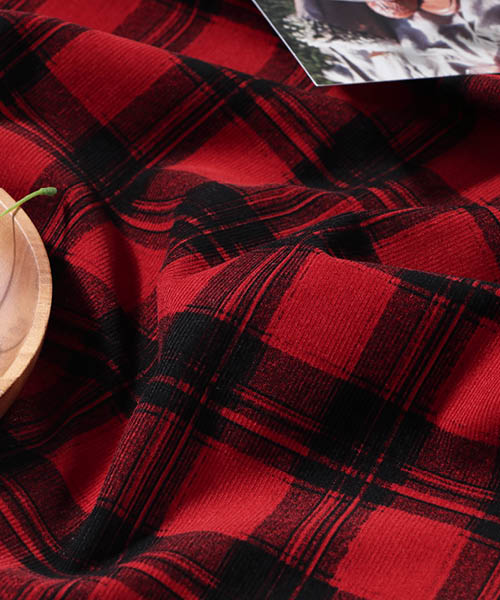71-071 소프트 코튼 잔골덴(코듀로이) 버팔로체크_레드