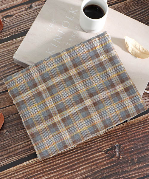 71-127 선염 코튼 혼방 헤리티지체크 오트헤이즐_브라운