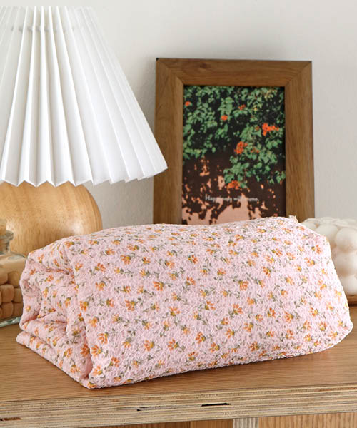 72-284 내추럴 입체 링클 엠보 플라워 원단 피치블룸_핑크