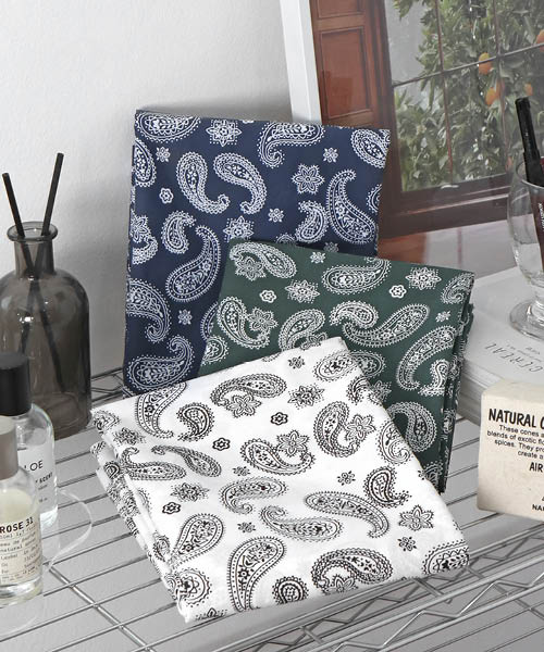 72-289 [소품/의상] TC 면혼방 반다나 페이즐리 원단 아뜰리에 3종_(1/2EA)