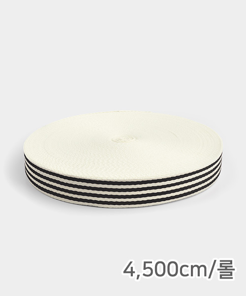 72-366 [1롤] 4mm 스트라이프 가방끈 38mm_블랙
