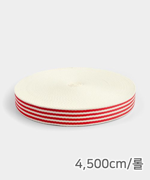 72-367 [1롤] 4mm 스트라이프 가방끈 38mm_레드
