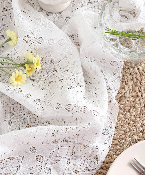 72-378 소프트 플라워 라셀레이스 원단 그레이스_화이트(1/2EA)