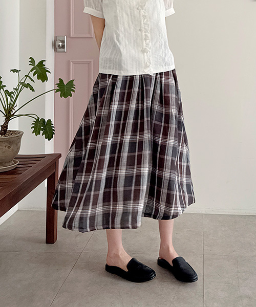 72-331 내추럴 코튼린넨 빈티지 체크 원단 스테이_브라운