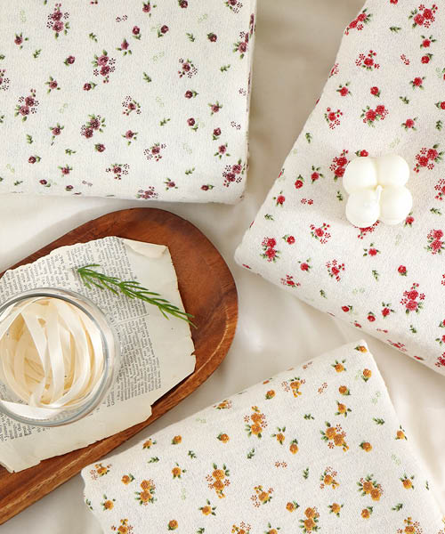 72-338 플라워 요루 이중 레이어드 거즈 원단 미니블룸 3종