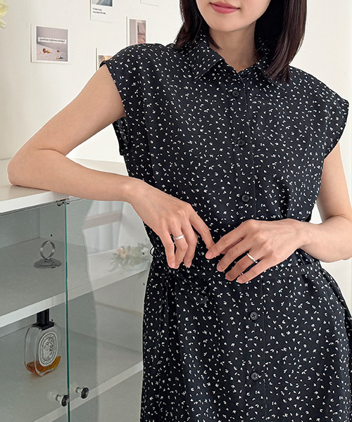 72-769 소프트 터치 RN 레이온 나일론 플라워 원단 하트리프_블랙