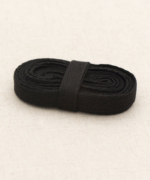 57-303 4마)포포맘 헤링본면끈 면테이프_10mm 모던블랙