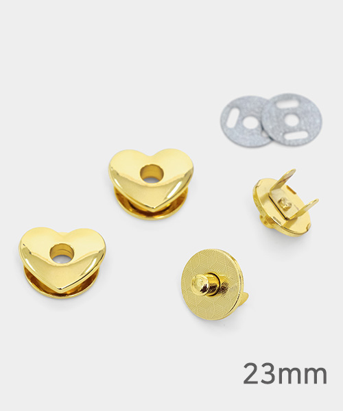 83-753 하트 자석 단추 23mm_골드