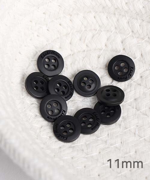 87-697 레터링 플라스틱 단추 11mm_블랙