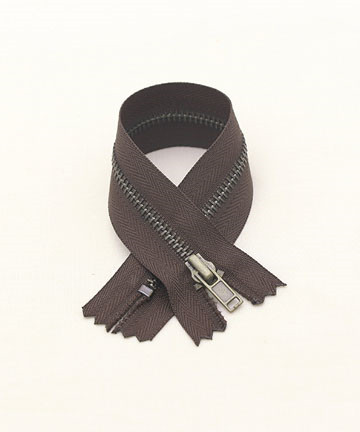 37-490 3호 포켓용 고급 금속지퍼 20cm_브라운