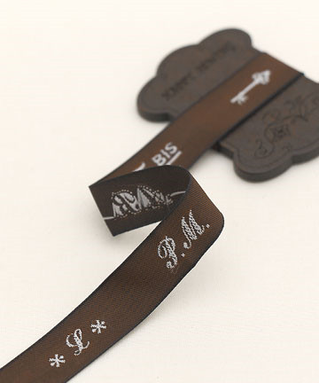04-718 Parure 앤틱 이니셜 라벨 테이프_초콜릿(1.5cm)