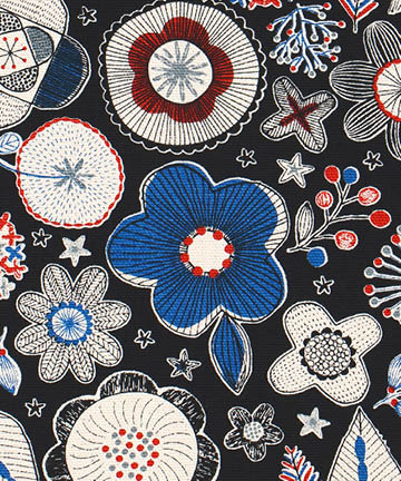 30-364 코스모> 코튼> 북유럽의정원_블랙