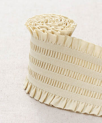 29-332 로맨틱 플리츠 벨트고무줄 70mm_베이지