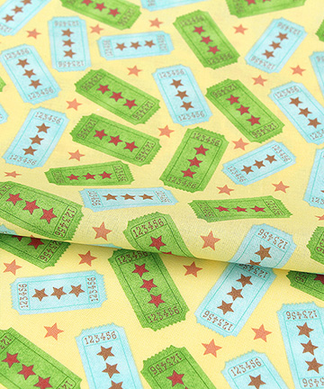 61-183 [데이비드] 코튼 서커스데이 서커스 티켓_옐로우 (1/2EA)