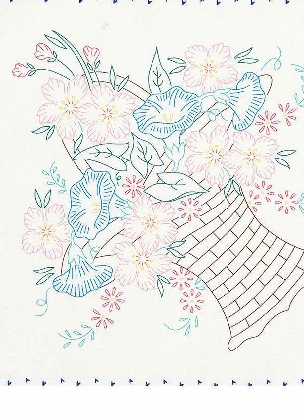 60-930 로버트카프만 바스켓 오브 블룸즈 꽃바구니(110×60cm) 커트지_아이보리멀티
