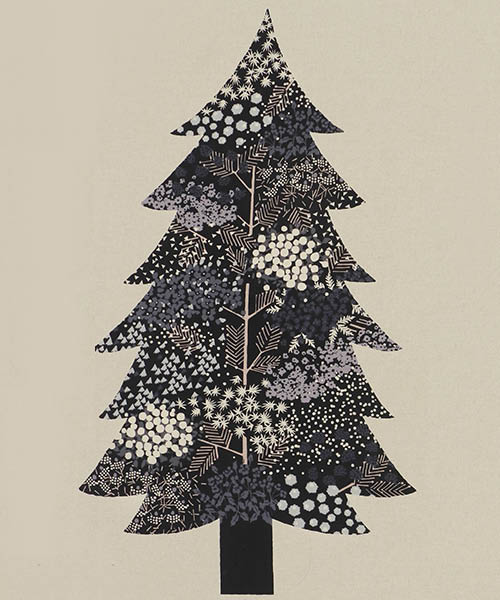 30-453 코카 코튼린넨 에치노 크리스마스 트리(110x60cm)커트지_블랙