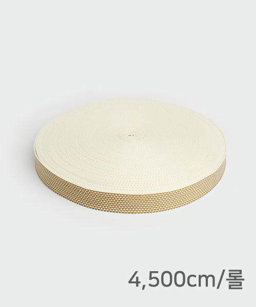 67-495 [1롤] 더블 스티치 가방끈 30mm_그레이&옐로우