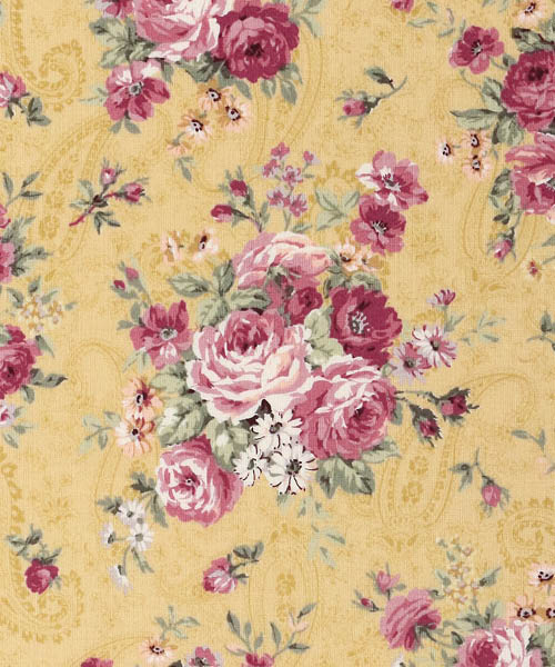 77-873 퀼트게이트 코튼 쉬팅 앤틱 로즈 페이즐리_옐로우