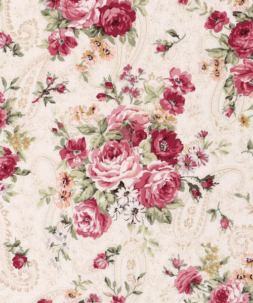 77-874 퀼트게이트 코튼 쉬팅 앤틱 로즈 페이즐리_연베이지