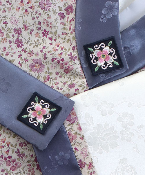 32-575 한복 4각 자수장식_곤색