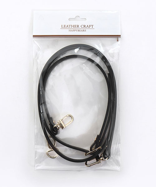 70-658 슬림 골드 가죽 크로스백 가방스트랩 10mm_블랙