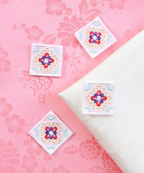 60-875 한복 4각 자수장식_핑크