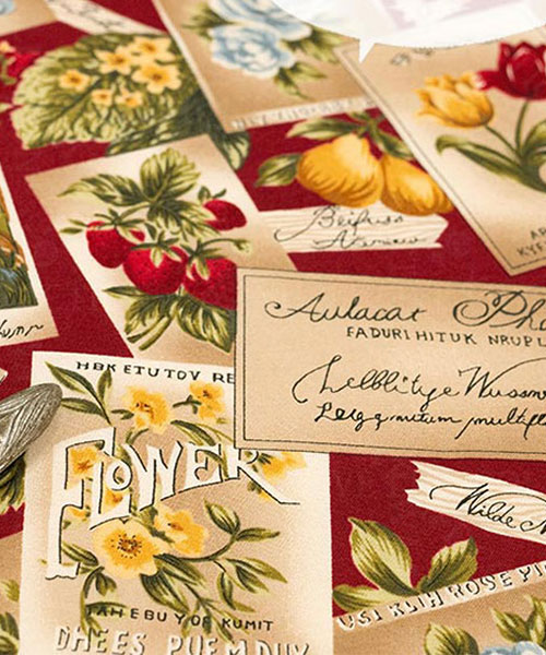 30-454 유와 코튼셔팅 플라워 포스트카드_레드