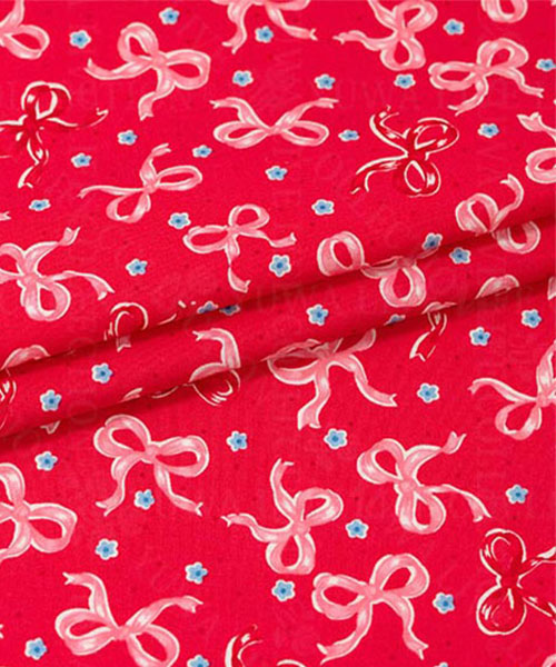 74-451 유와 코튼셔팅 마츠야마 아츠코 큐티 리본_레드