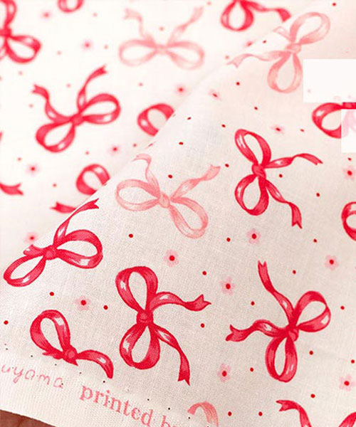 74-448 유와 코튼셔팅 마츠야마 아츠코 큐티 리본_화이트