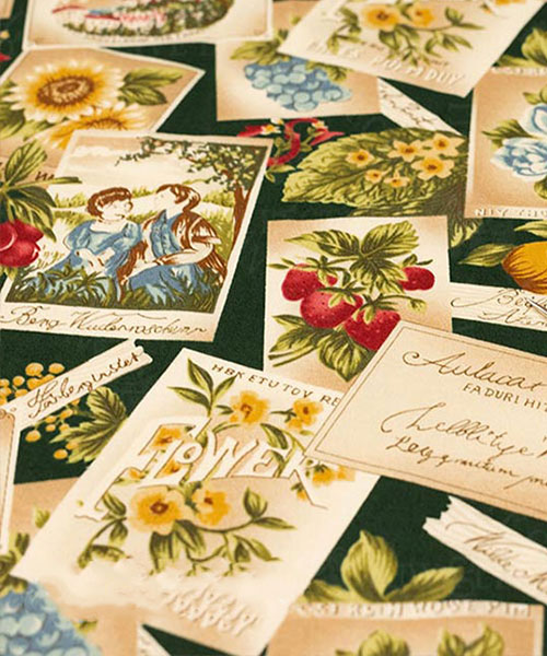 30-453 유와 코튼셔팅 플라워 포스트카드_그린