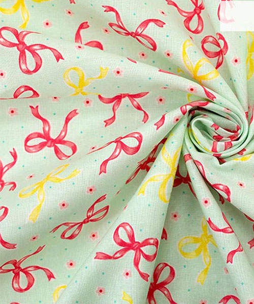 74-447 유와 코튼셔팅 마츠야마 아츠코 큐티 리본_그린