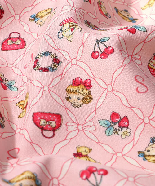 33-956 퀼트게이트 코튼 셔팅 마가렛&소피 리본 노스탤지어_핑크