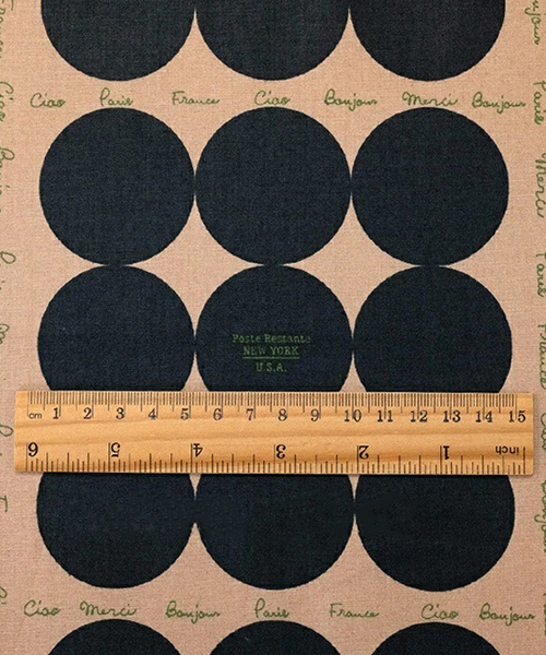 30-103 유와 코튼셔팅 스즈코코세키 스탬프 도트(110*30)_블랙X브라운