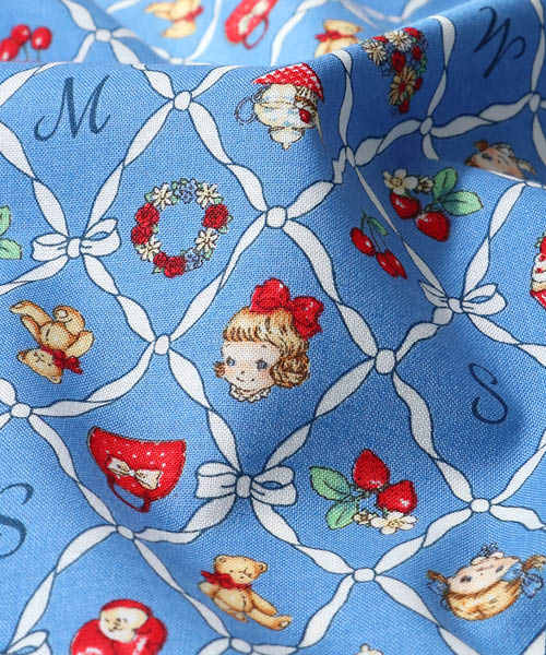 33-958 퀼트게이트 코튼 셔팅 마가렛&소피 리본 노스탤지어_블루