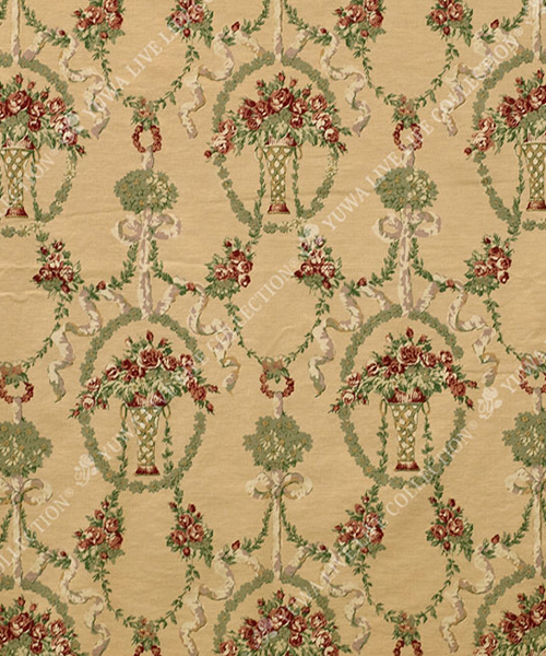 30-108 유와 코튼 링슬럽 캔버스 고노사나에 로즈 가든 리본_크림