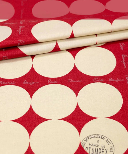 30-107 유와 코튼셔팅 스즈코코세키 스탬프 도트(110*30)_레드