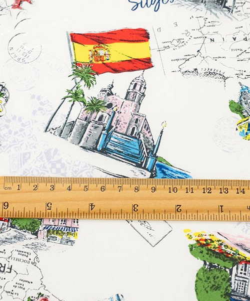 30-092 유와 코튼 셔팅 요코오카모토 메모리스 오브 더 트립_화이트