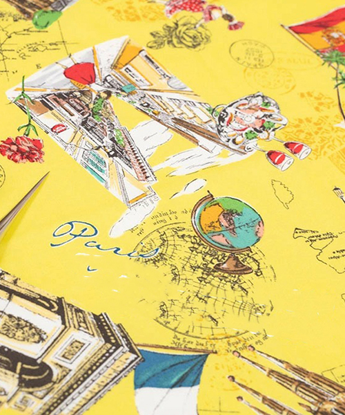 30-091 유와 코튼 셔팅 요코오카모토 메모리스 오브 더 트립_옐로우