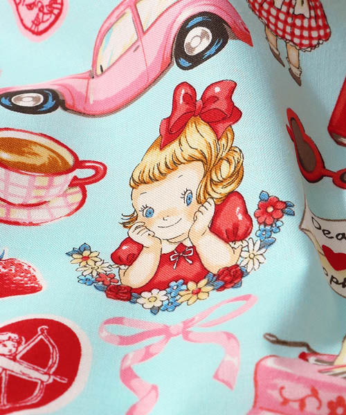 33-963 퀼트게이트 코튼 셔팅 마가렛&소피 해피 걸즈_민트