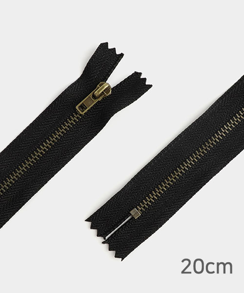 66-954 3호 포켓용 고급 금속지퍼 20cm_블랙