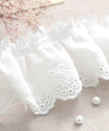 62-200 [90cm] [주름]사브리나 주름 면자수레이스_백아이보리 101