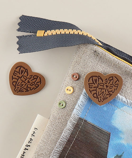 71-360 하트 영문 가죽라벨